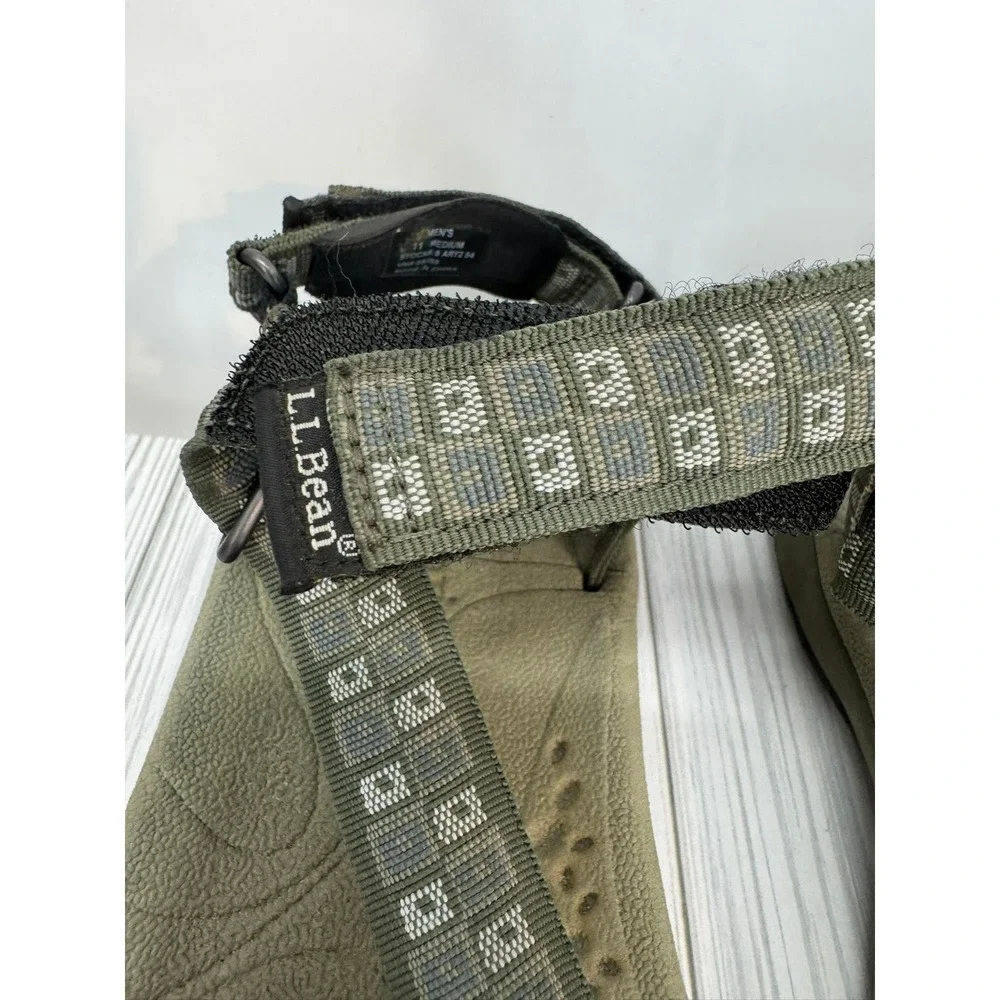 LL Bean Mens Olive‎ Green Sport Sandals Size 11 M Adjustable Strap Outdoor